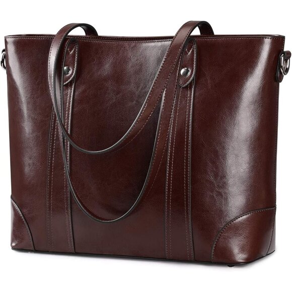 S-zone Women's Coffee Office 15.6 Inch Designer Cross Body Shoulder Handbag - Picture 1 of 6